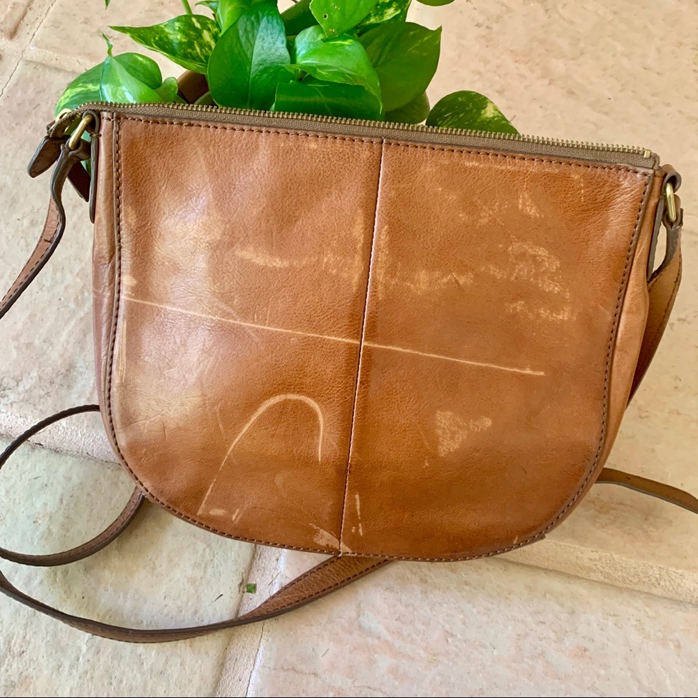 Frye Tan Leather Buckle Crossbody - Picture 7 of 9